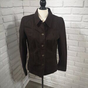 French Dressing Ladies Size Medium Dk Brown Button Front Jacket